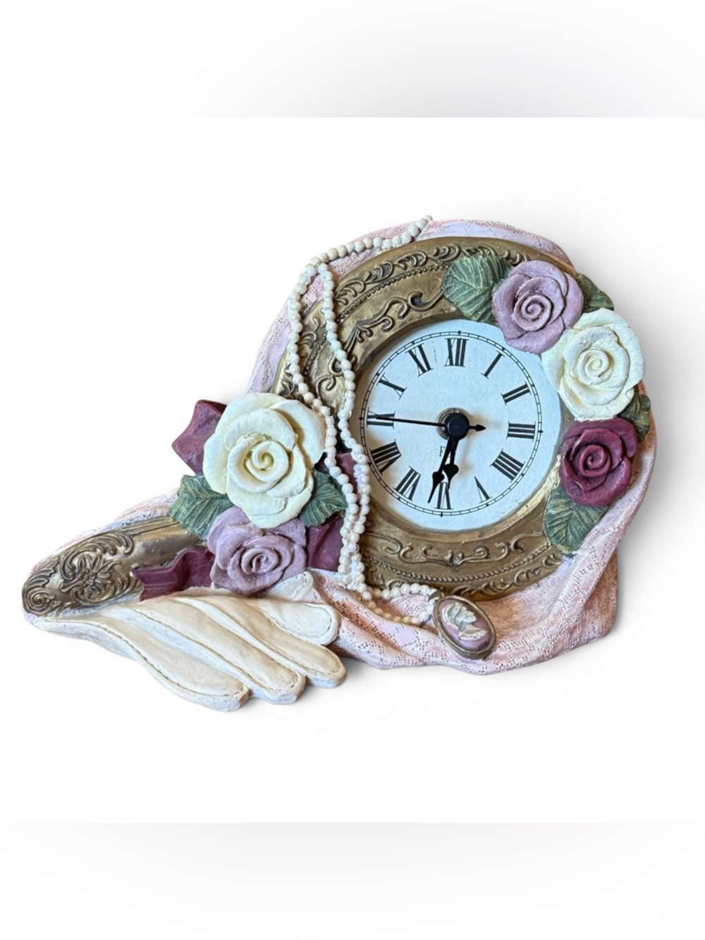 Vintage 1996 Figi Graphics "Boudoir Reflection" Victorian-style Table Clock